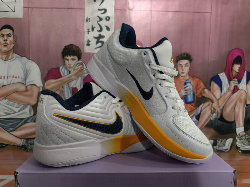 Nike White Orange Basketball Sneakers