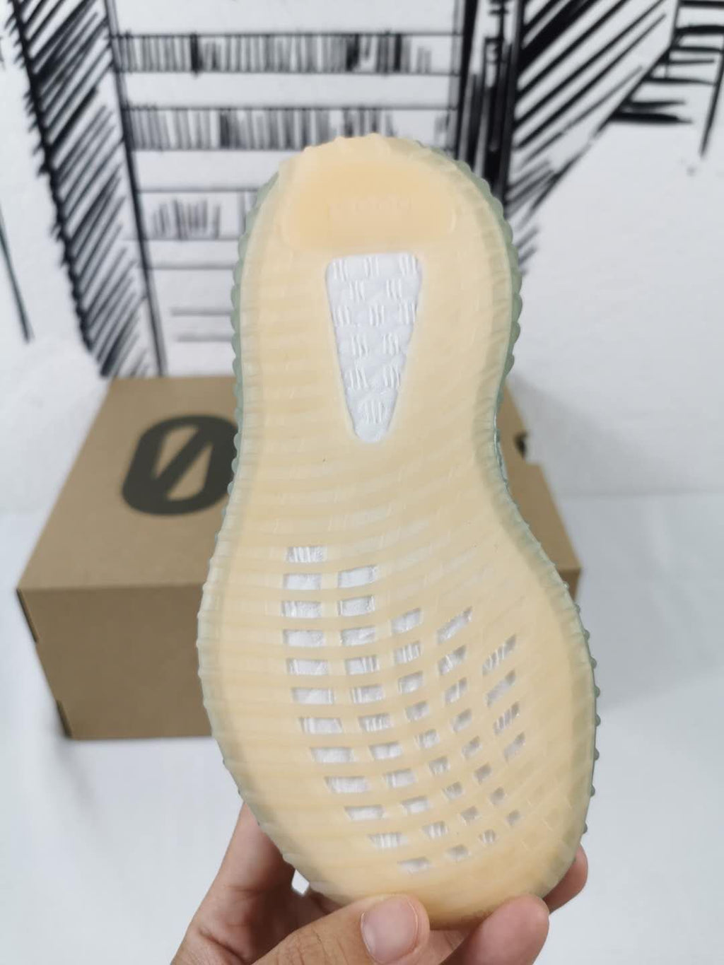 Yeezy 350 V2 Kids' Sneakers in Gray and Orange