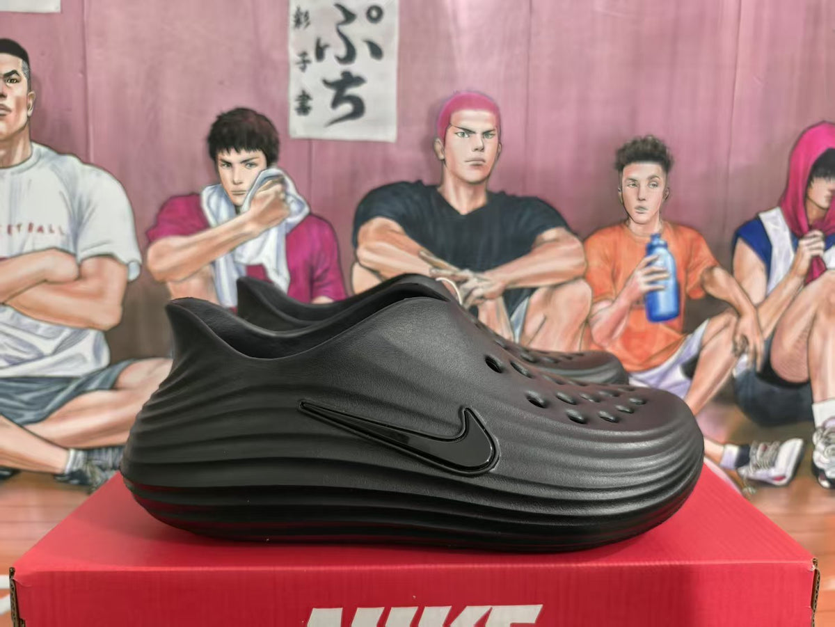 Nike Black Perforated Slip-On Clogs