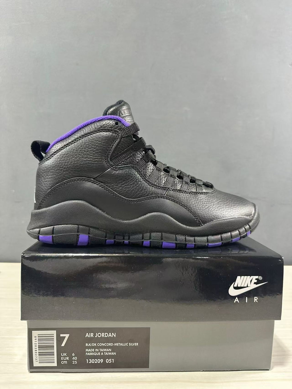 Jordan Air Jordan 10 High Black and Purple Sneakers 130209-051