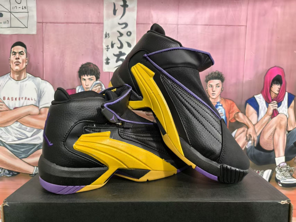 Jordan Lakers Basketball Sneakers Black Purple Yellow