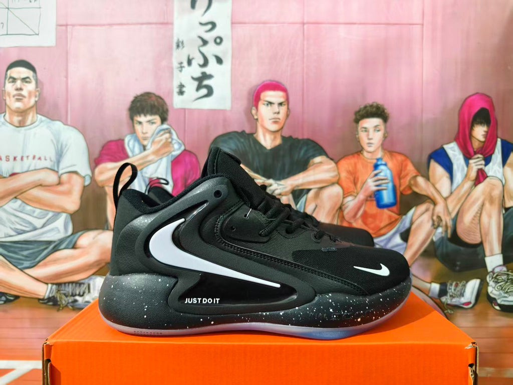 Nike Black White Speckled Basketball Shoes