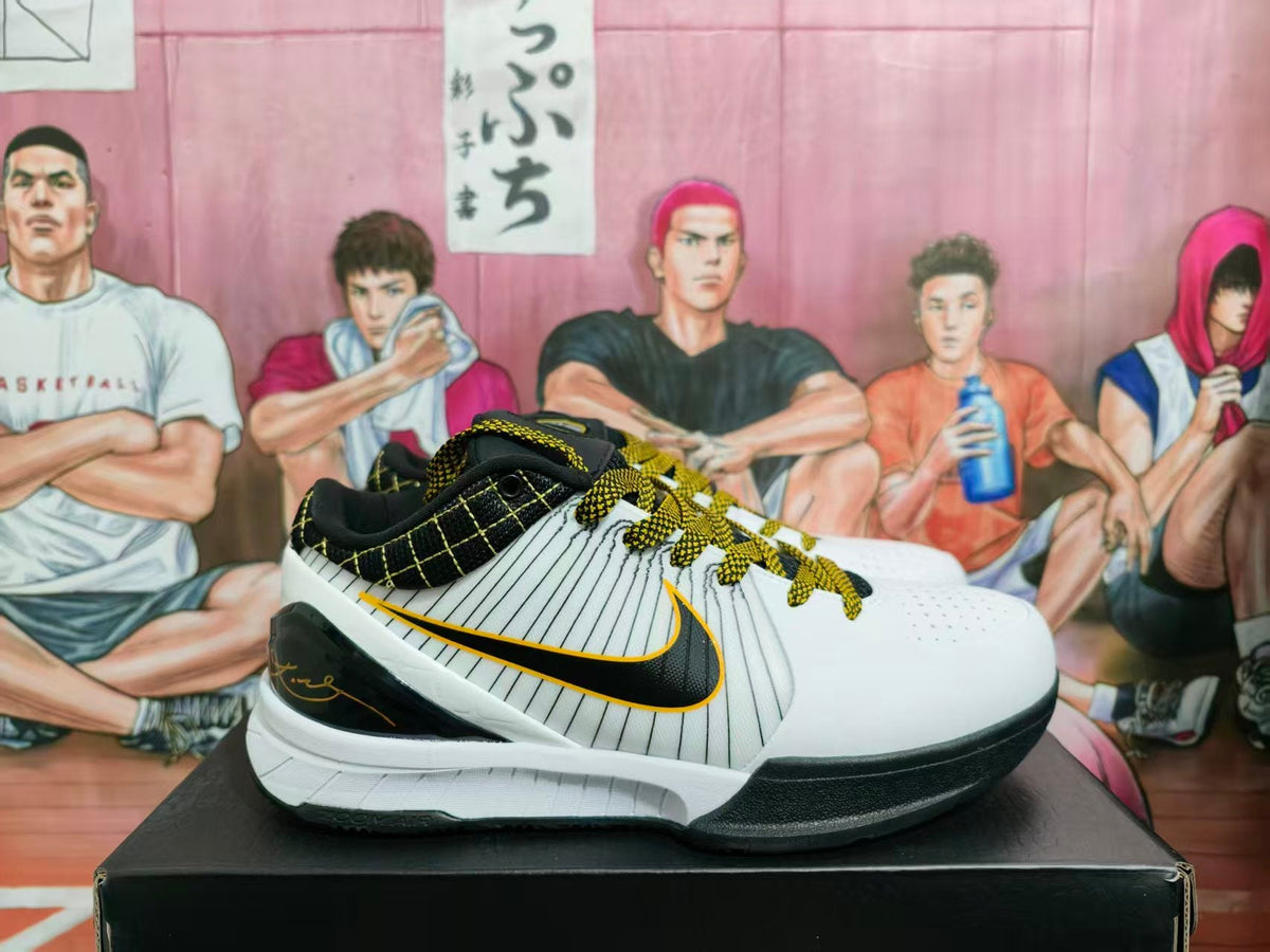 Nike Kobe 4 Protro Playoff Basketball Shoes White Black Gold
