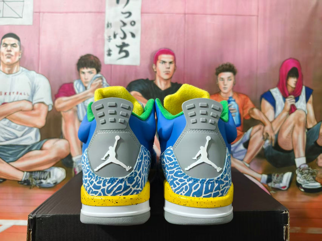 Jordan 3 Blue and Yellow Basketball Sneakers