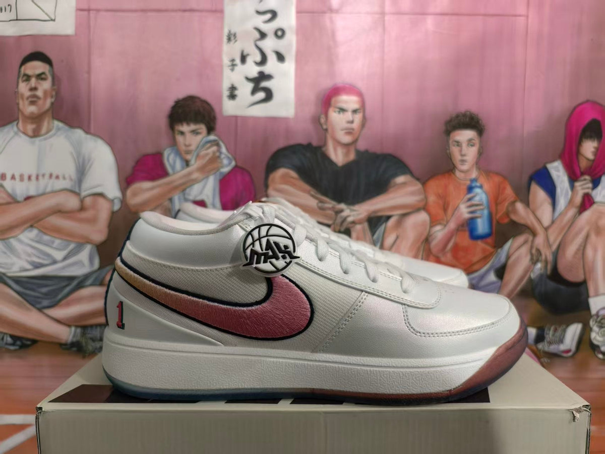 Nike Basketball Low-Top Sneakers White and Blue
