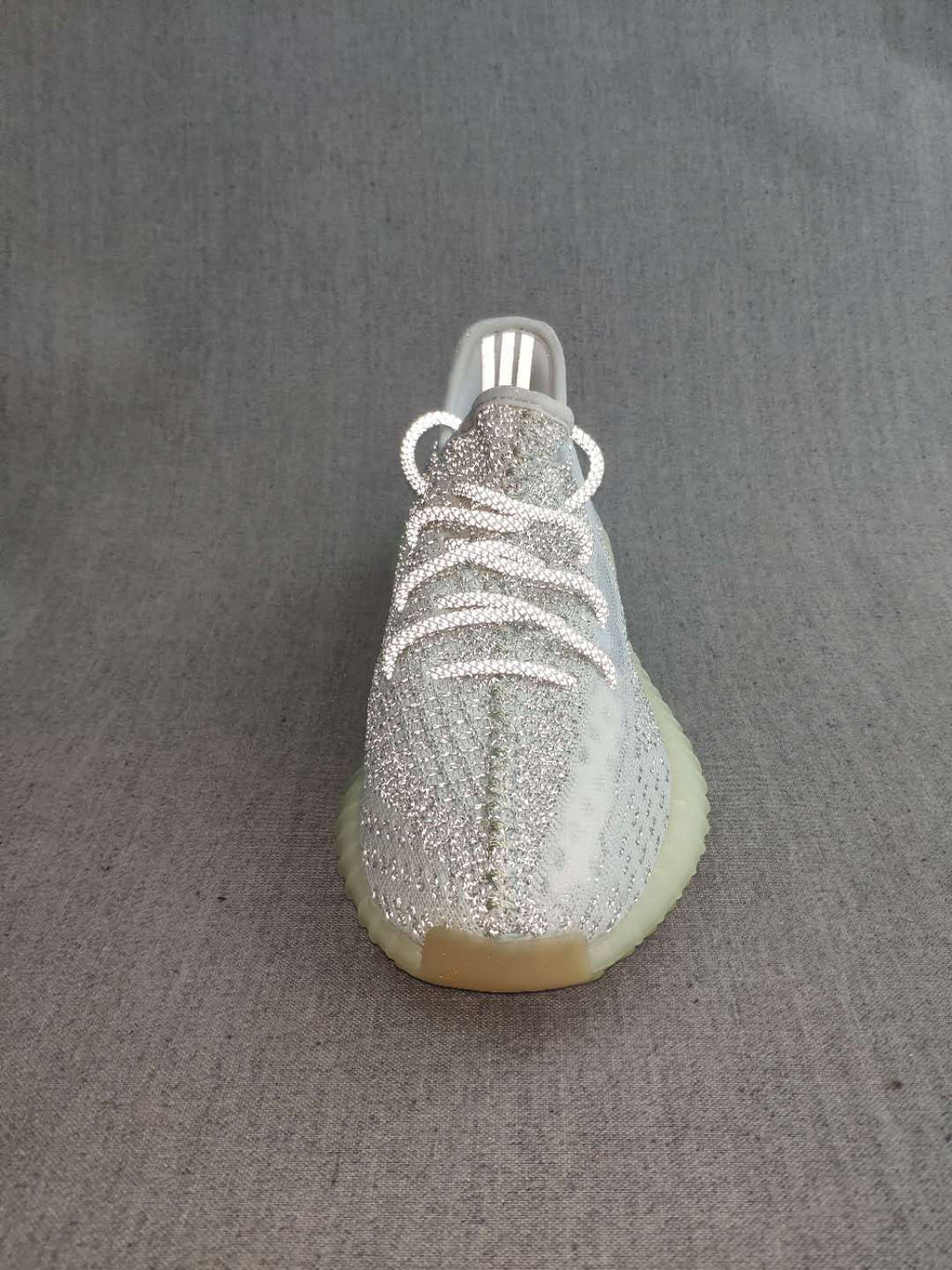 Yeezy 350 V2 Knit Sneakers Silver and White