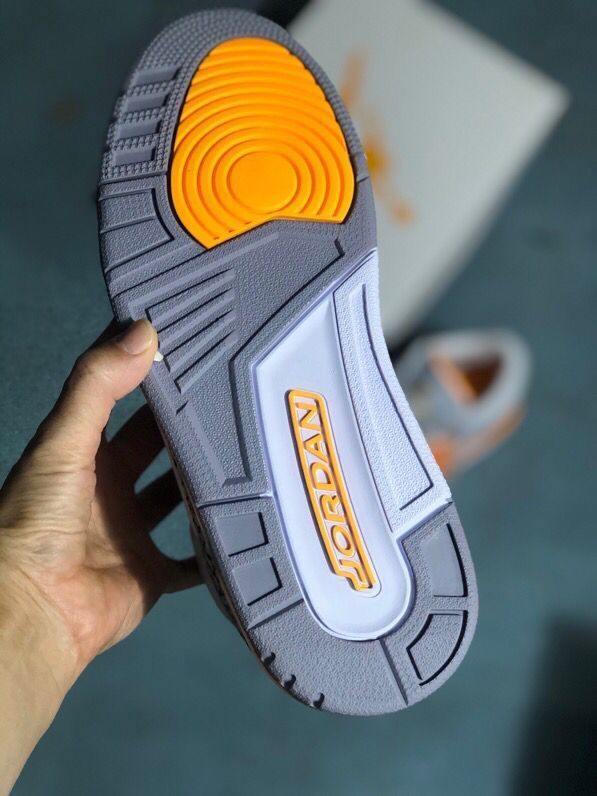 Jordan 3 White and Orange Men's Sneakers