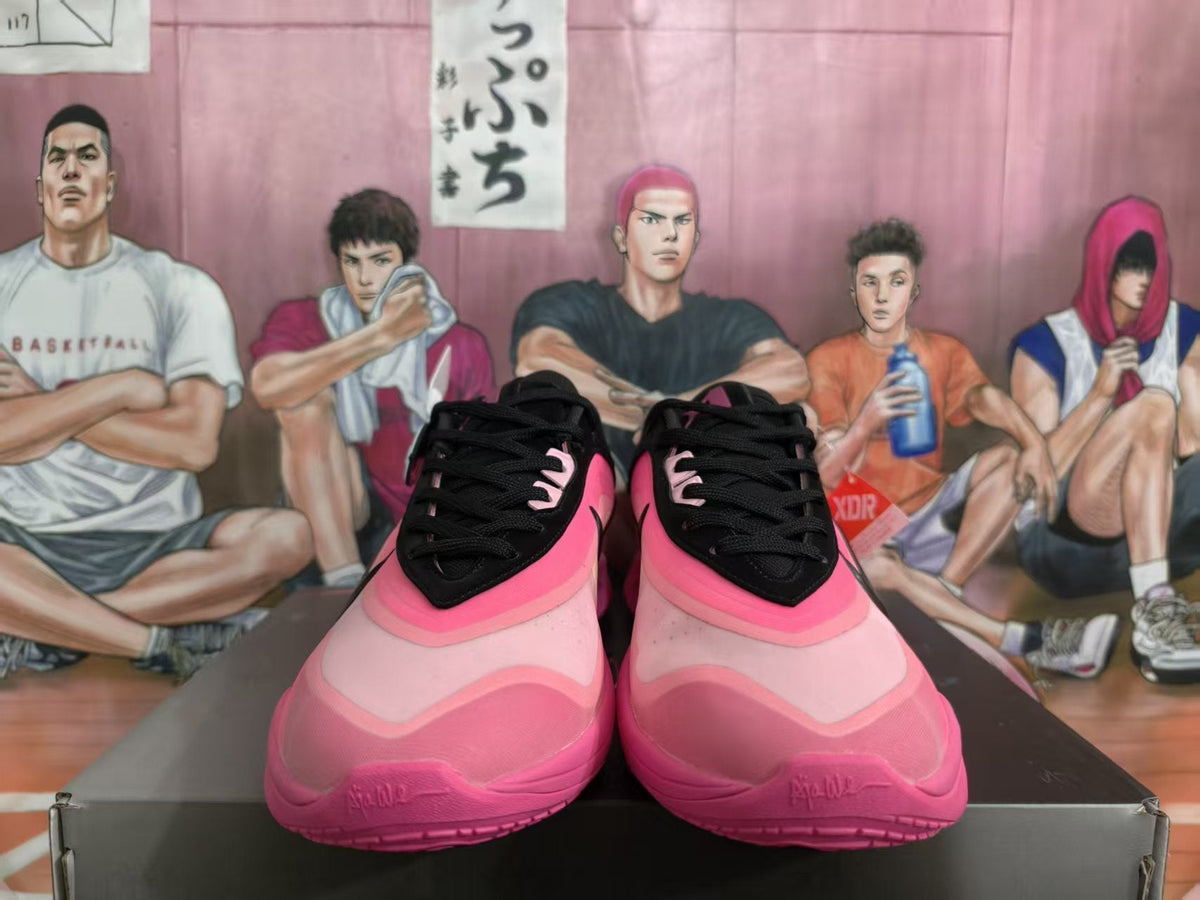 Nike Black and Pink Basketball Sneakers