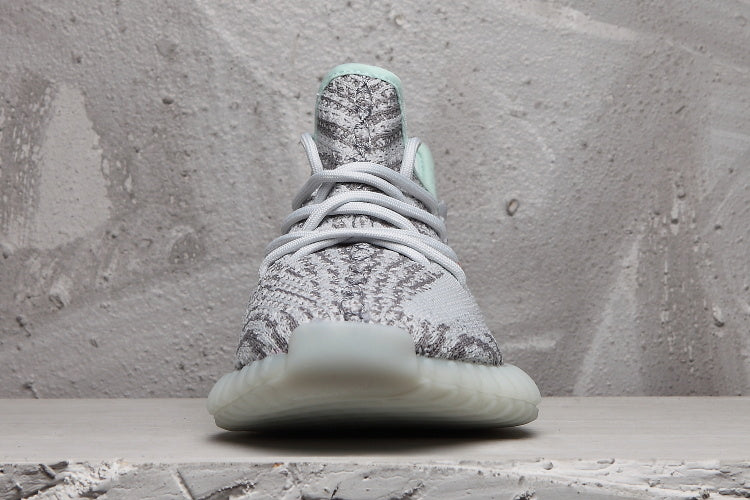 Yeezy 350 V2 Sneakers in Gray with Mint Accents
