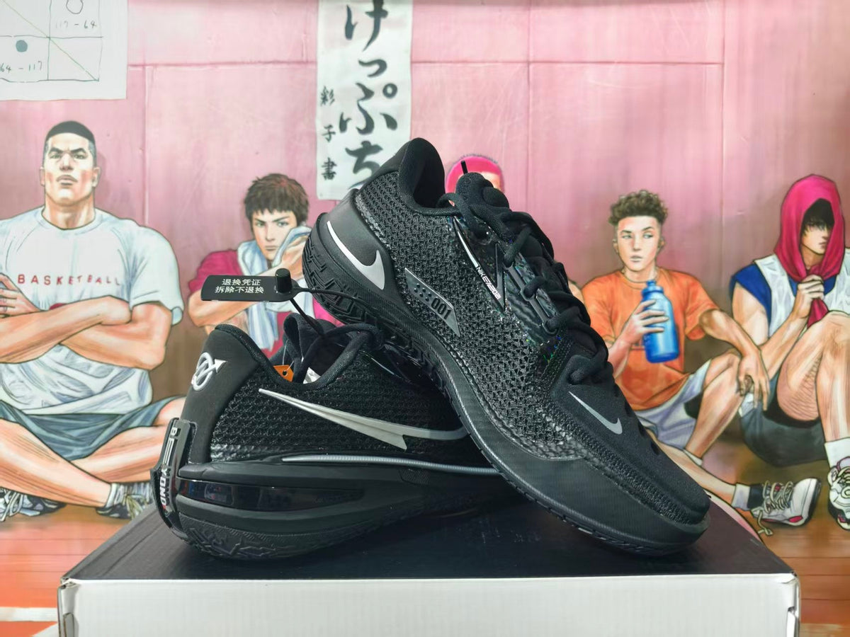 Nike GT Cut 3 Basketball Shoes, Black and Silver