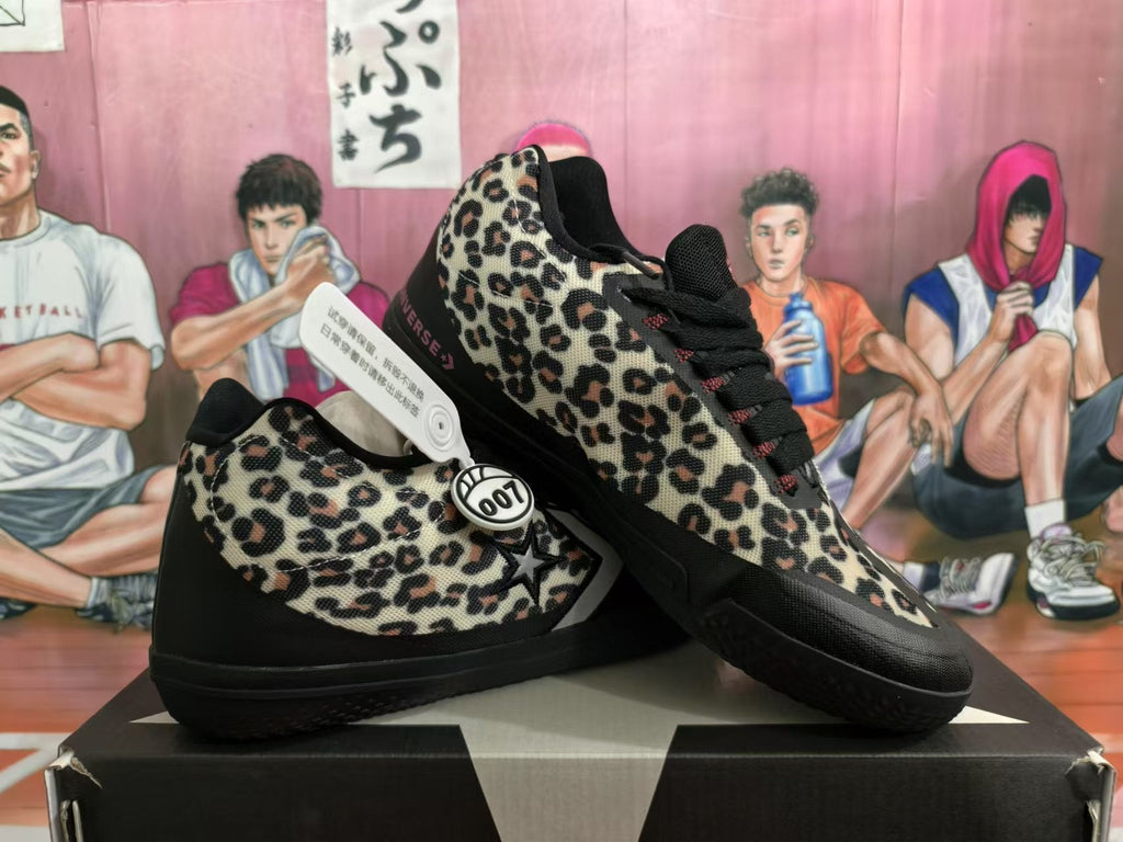 Converse Leopard Print Black Sneakers