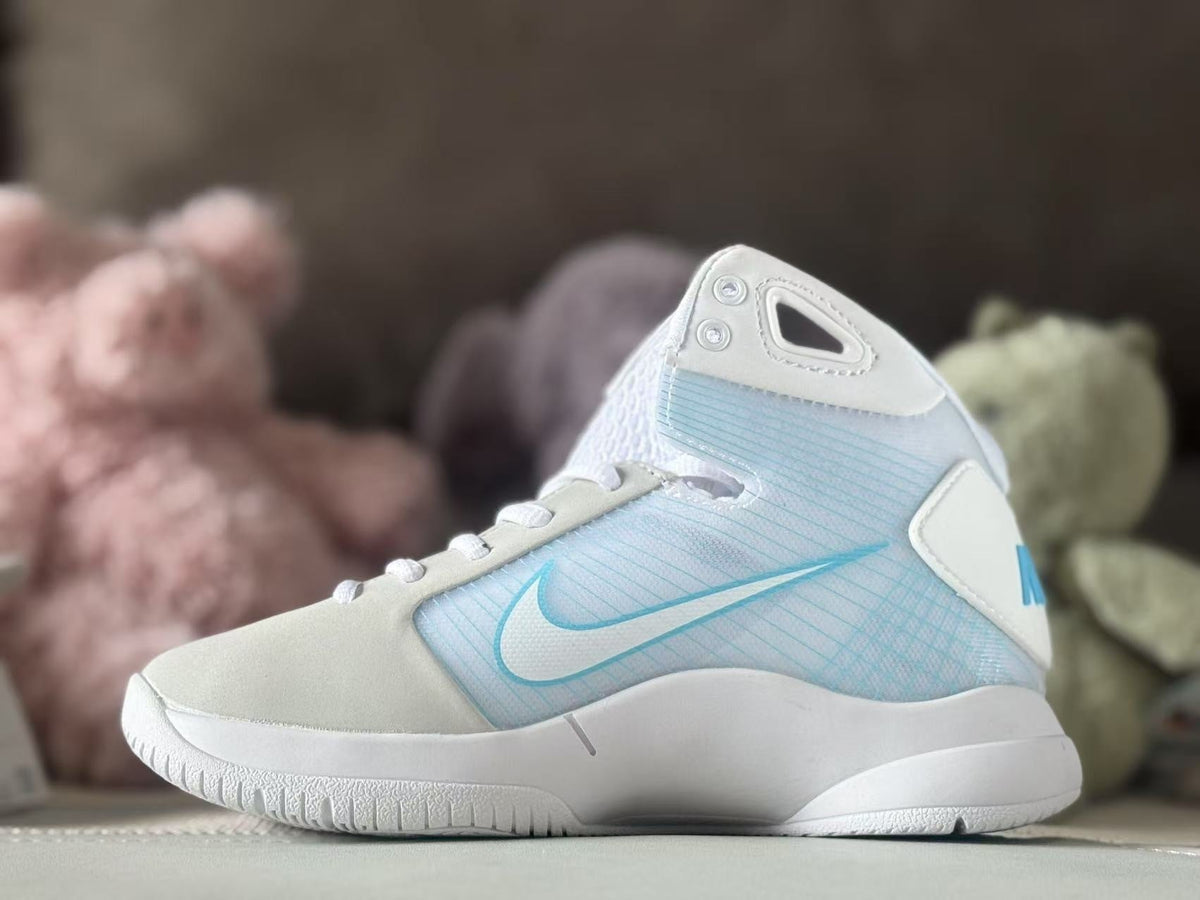 Nike HD2008 Kids High-Top Sneakers in White and Blue