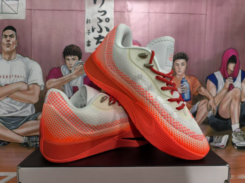 Nike Basketball Shoes White and Bright Orange