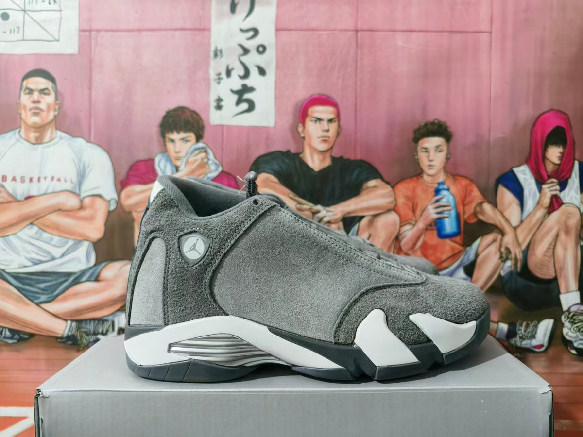 Jordan Gray and White High-Top Sneakers