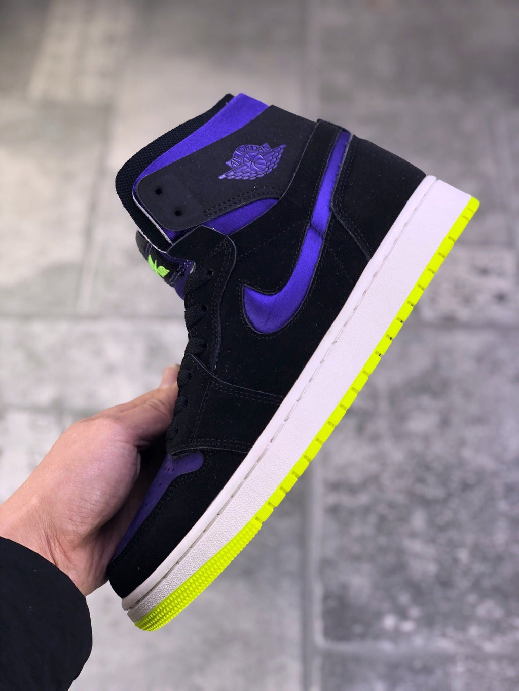 Air Jordan 1 Zoom Air CMFT Lemon Venom Plum Purple Sneakers
