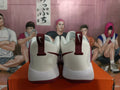 Nike White and Red Basketball Sneakers