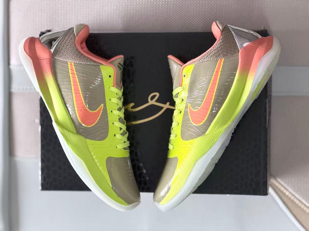 Nike Kobe 5 Basketball Shoes in Volt and Coral