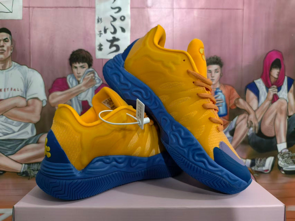 Yellow and Blue Basketball Sneakers