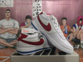 Nike White and Red Low-Top Sneakers