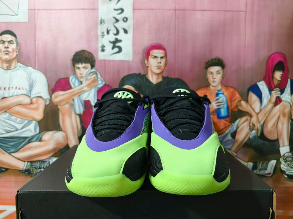 Jordan Purple Green Basketball Sneakers