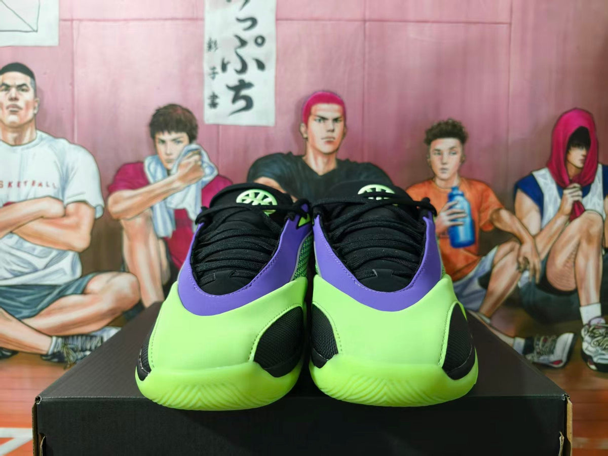 Jordan Purple Green Basketball Sneakers