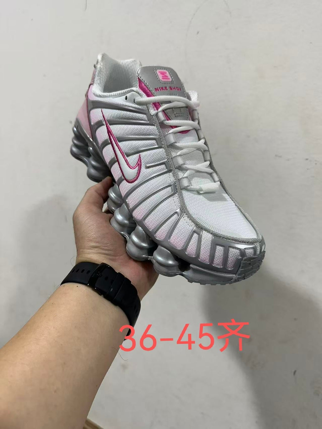 Nike Shox TL White and Pink Sneakers