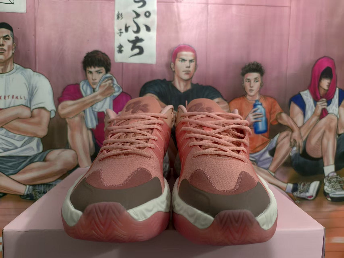 Magenta Low-Top Sneakers with Textured Sole