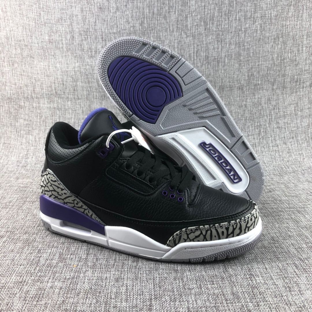 Jordan 3 Court Purple Black Sneakers CT8532-050