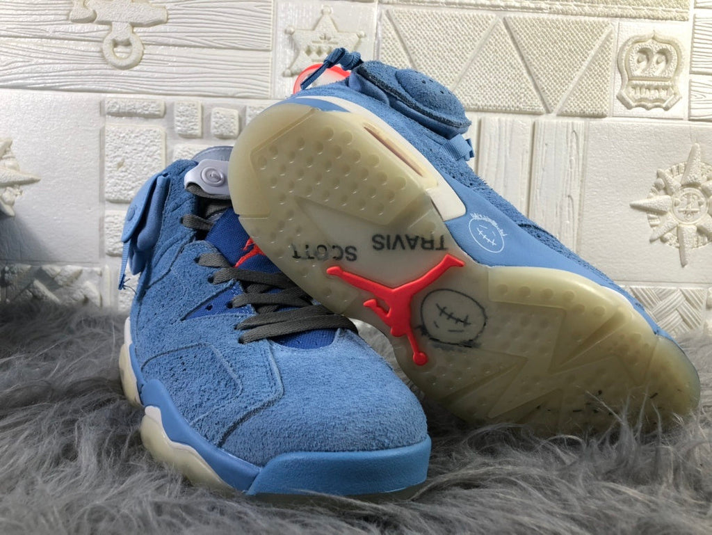 Jordan 6 Travis Sky Blue Suede Sneakers