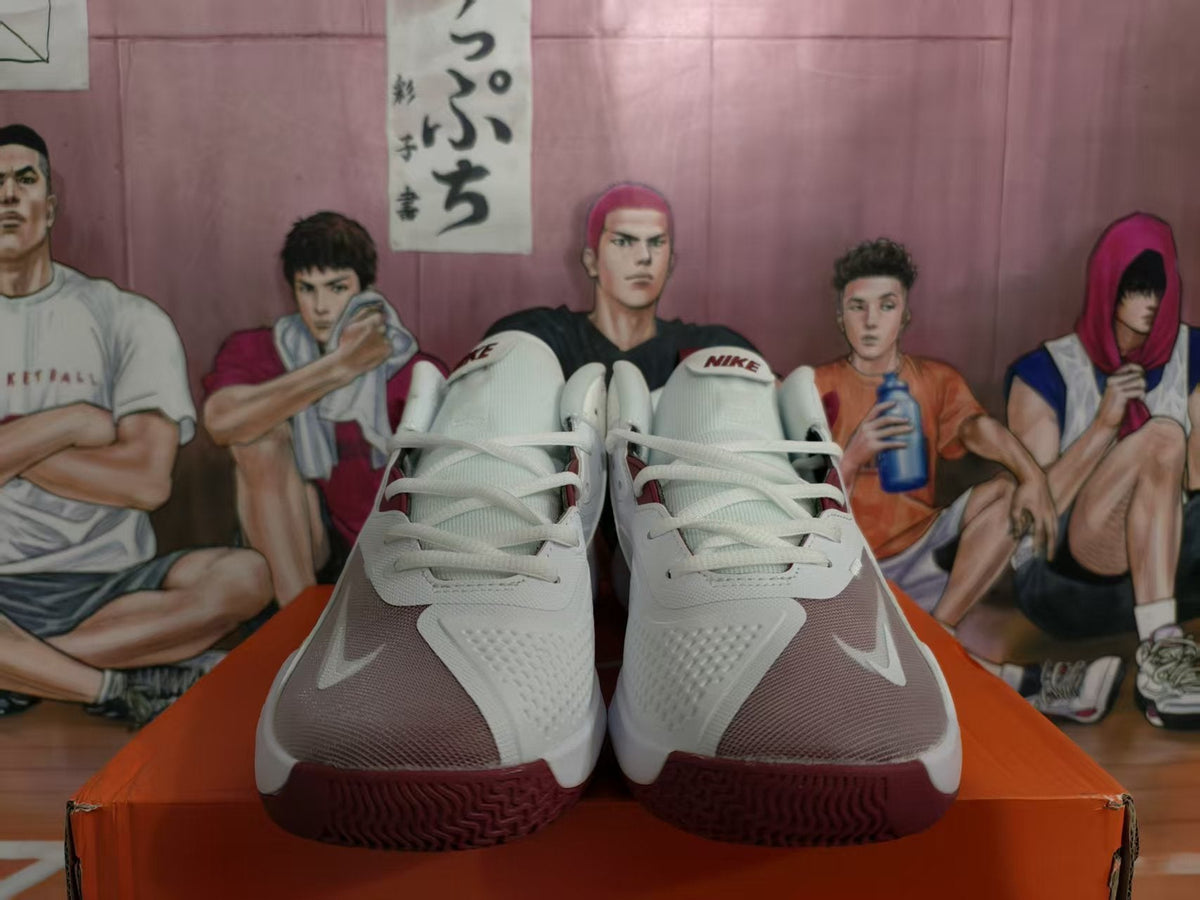 Nike White and Red Basketball Sneakers