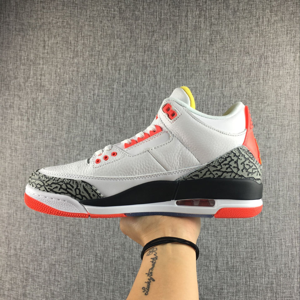 Jordan 3 White Red Yellow Black Sneakers