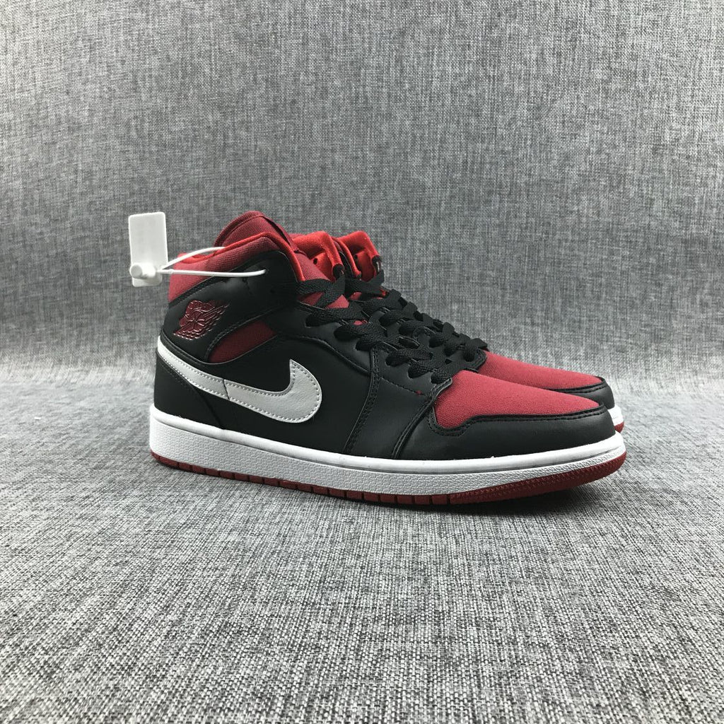 Jordan Air Jordan 1 Mid Black Red Sneakers 554724-020