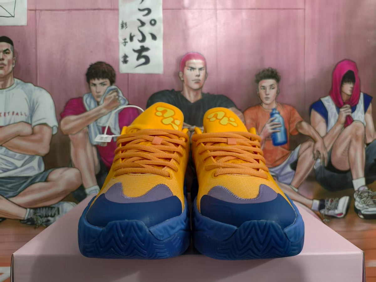Yellow and Blue Basketball Sneakers