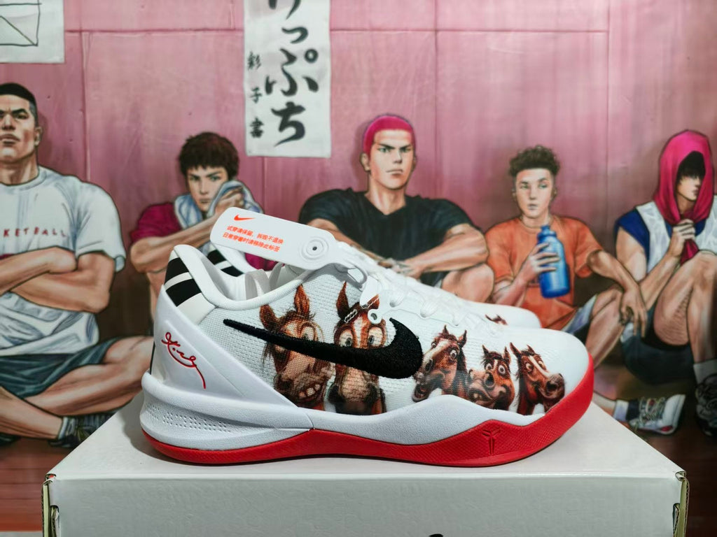 Nike Basketball Sneakers White Black Red