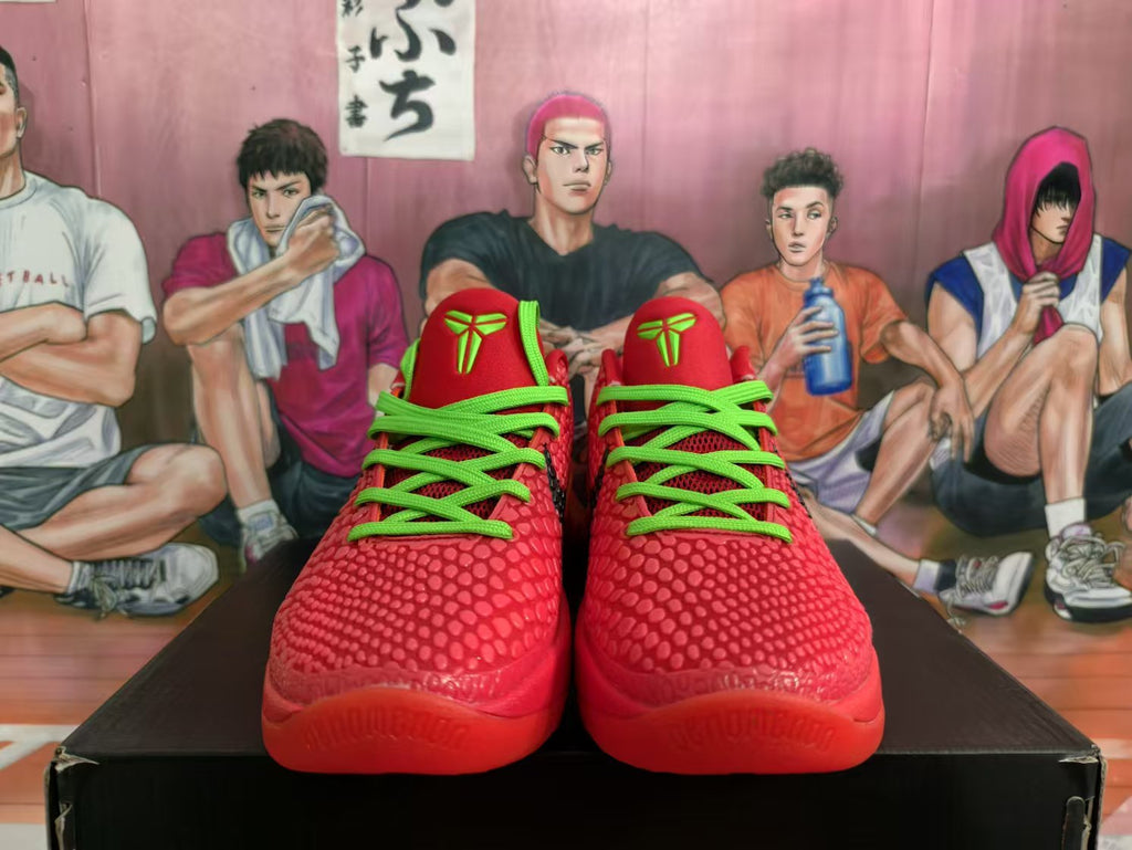 Nike Reverse Green Hornet Basketball Sneakers Red Green