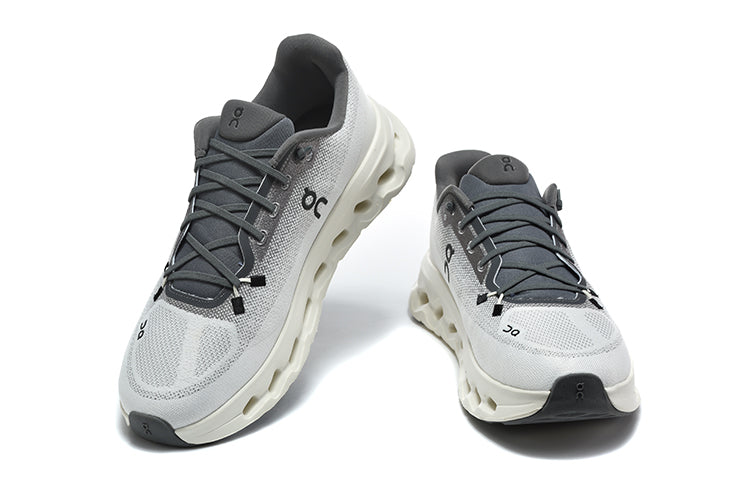 On Cloudmonster 3 Running Shoes, White and Grey