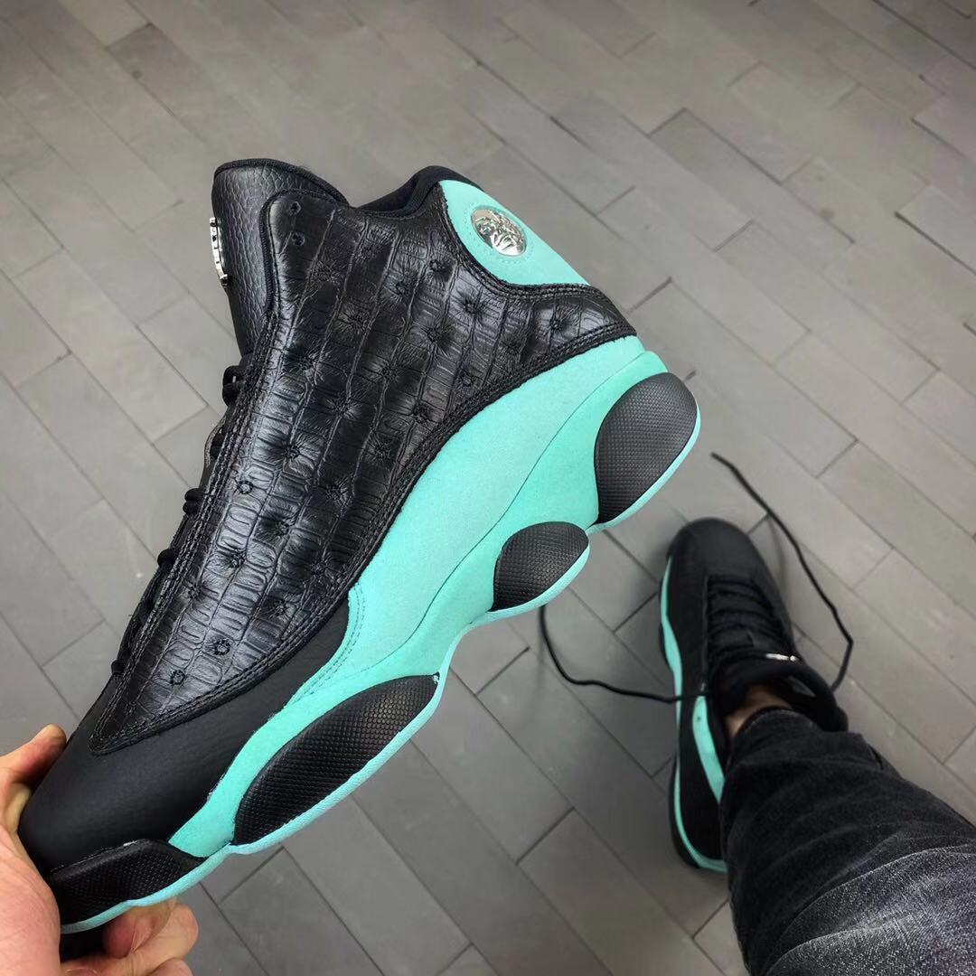Jordan Air Jordan 13 Island Green Sneakers Black and Green