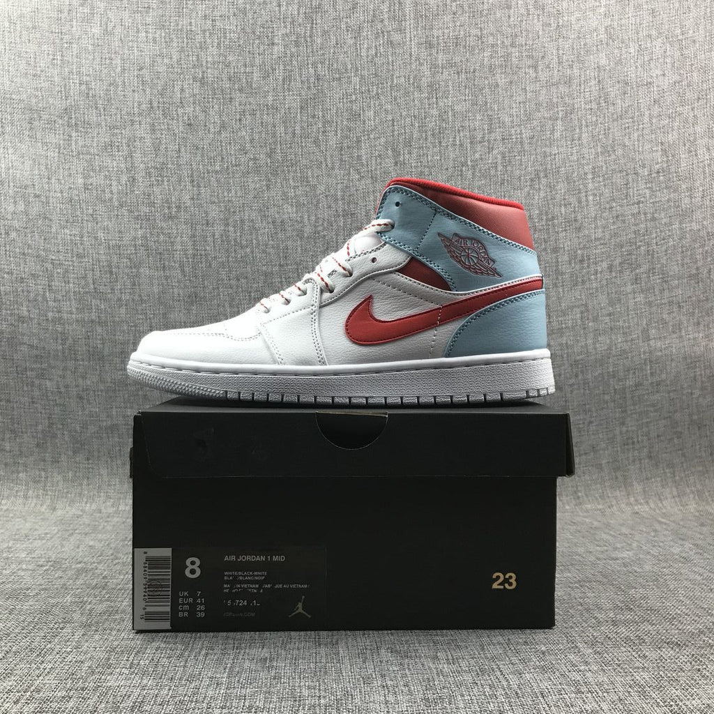 Jordan Air Jordan 1 Mid Ice Blue White Red 555112-104