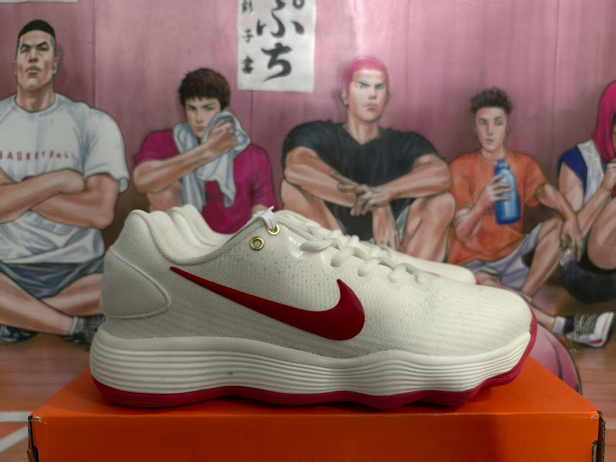 Nike White and Red Swoosh Sneakers