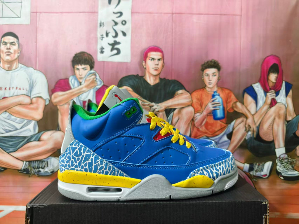 Jordan 3 Blue and Yellow Basketball Sneakers