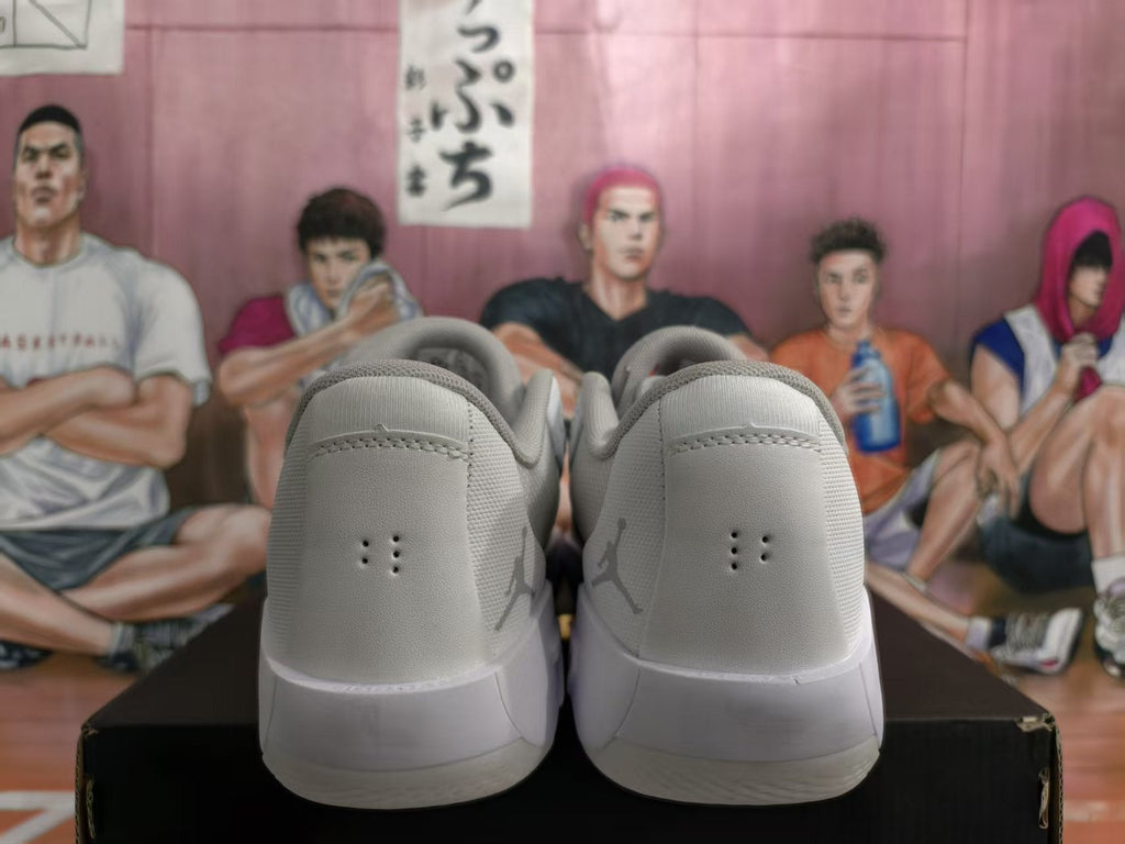 Jordan White Grey Air Zoom Basketball Sneakers
