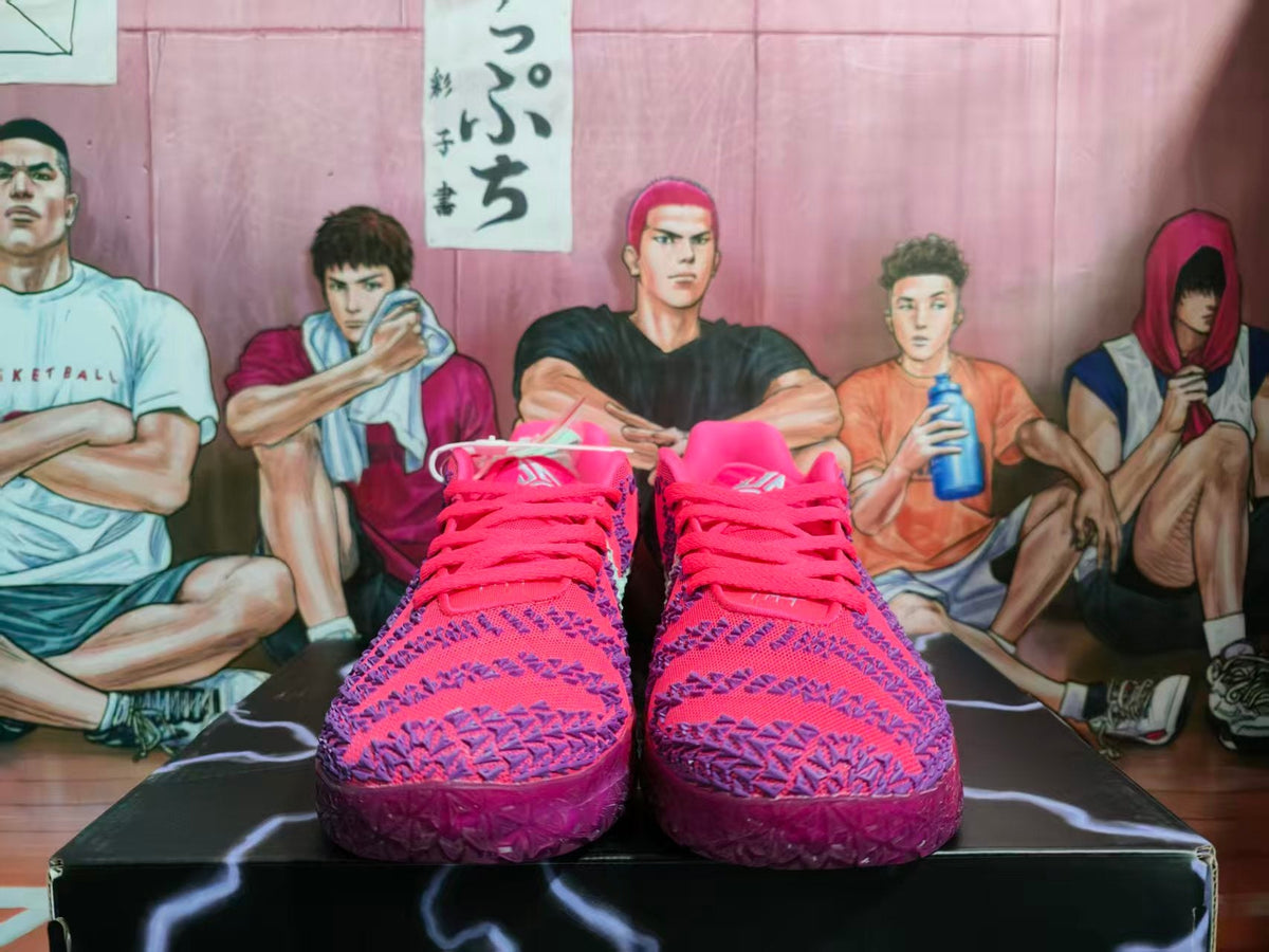 Nike Pink and Purple Basketball Sneakers
