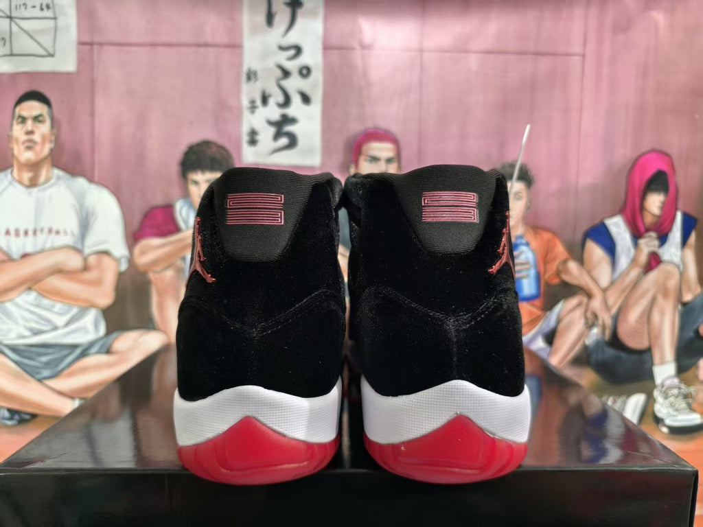 Jordan Black and Red Velvet Basketball Sneakers