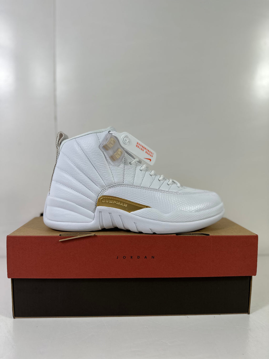 Jordan Air Jordan 12 Retro Phantom White Metallic Gold Sneakers