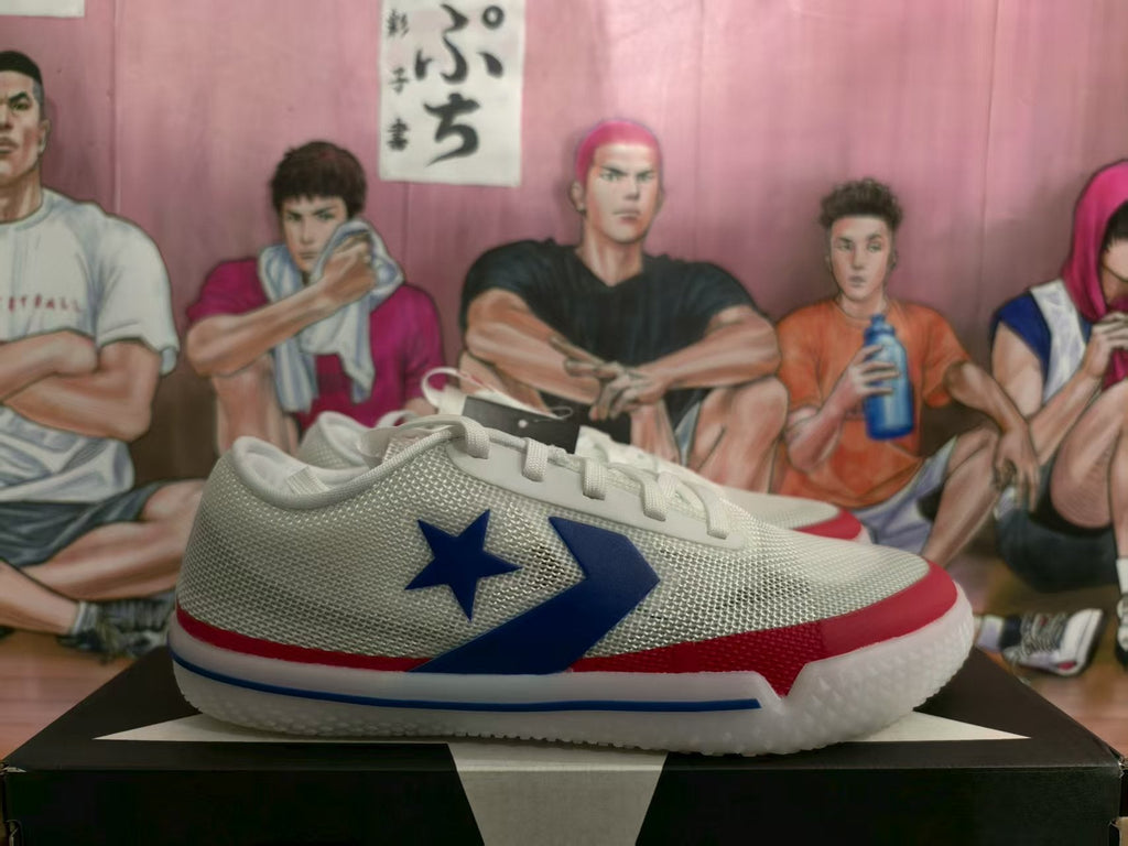 Converse White Blue Red Low-Top Sneakers