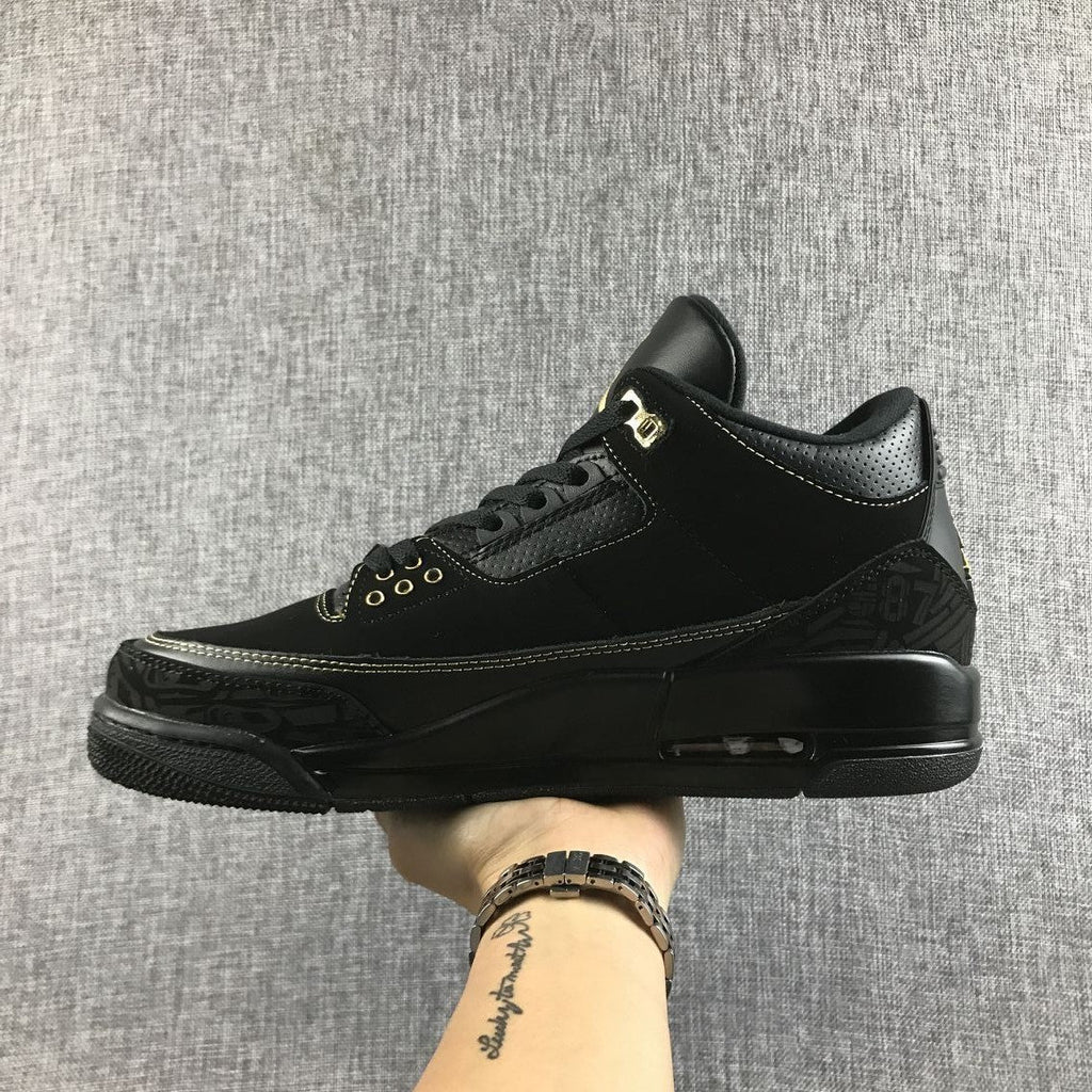 Jordan Air Jordan 3 BHM Black and Metallic Gold Sneakers