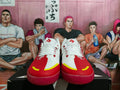 Converse White and Red Low-Top Sneakers