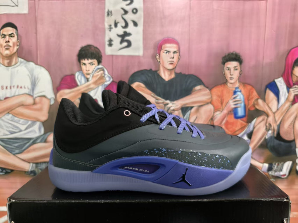 Jordan Air Zoom Basketball Sneakers Black Purple