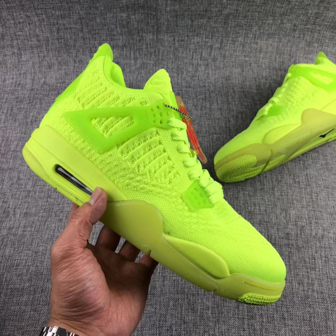 Jordan Air Jordan 4 Knit Fluorescent Green Sneakers