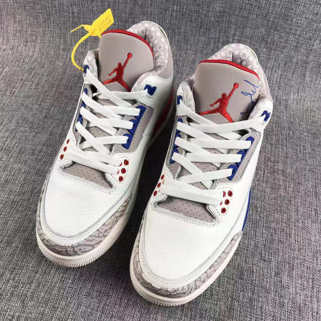 Jordan Air Jordan 3 Independence Day Sneakers White Red Blue
